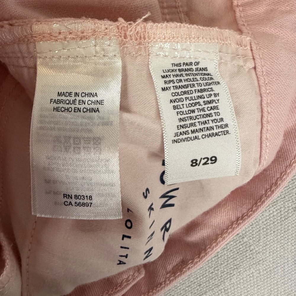 Lucky Brand Lolita Skinny Pink Side Stripe Mid Rise Jeans Womens 8/29 - Picture 4 of 10